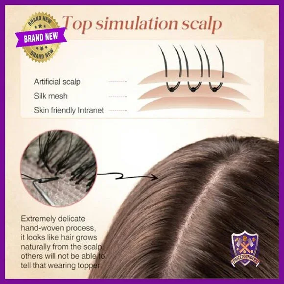 10 Inch Human Hair Topper for Thinning Hair, 360° Coverage with Silk Base